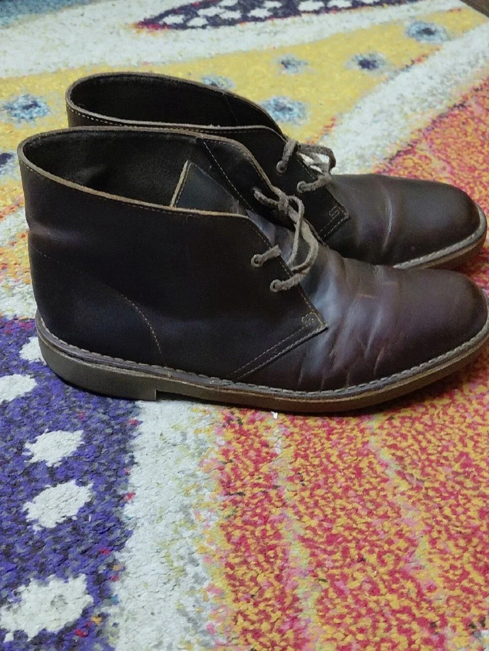 Clarks Men's Dark Brown Leather Chukka Boots